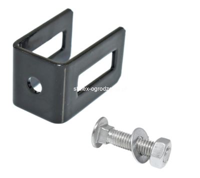 uchwyt przęsła U czarny ral 9005 20mm +śruba 8x35 -1szt.
