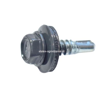 wkręty farmerskie do metalu 4,8x19 ral 7024 -250szt.