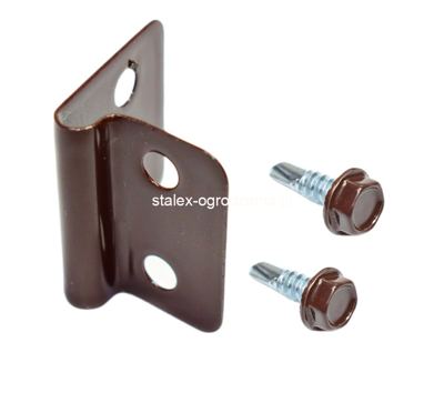 zapinka do paneli + wkręt 4,8x16 ral 8017 -50szt.