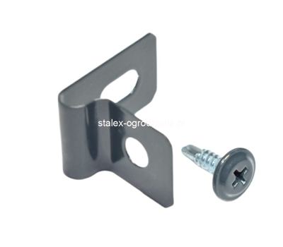 zapinka 1/2 do paneli + wkręt 4,2x16 ral 7016 -100szt.