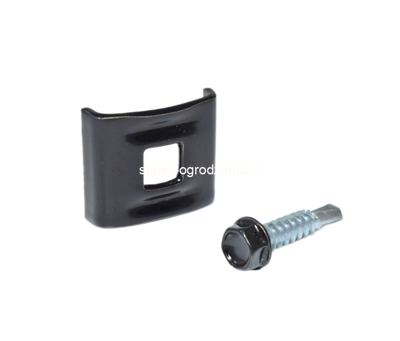 łącznik łukowy do paneli + wkręt 5,5x25 ral 9005 -1szt.