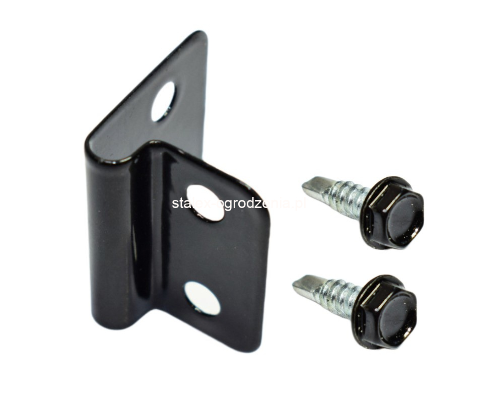 zapinka do paneli + wkręt 4,8x16 ral 9005 -50szt.